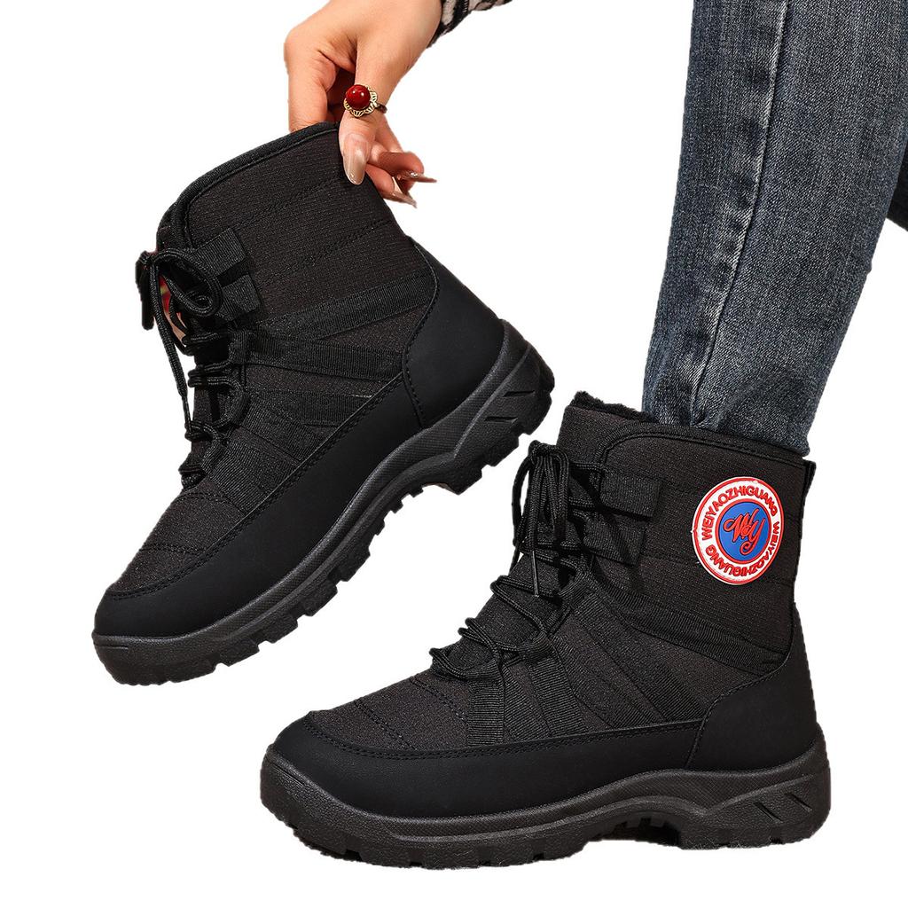 Shoes: Women's New Fleece Warm Snow Boots In Winter, Casual and Comfortable, Non-slip Plus-size High-top Cotton Boots