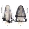 Mørkt slør Blonder Slør Mantilla Hodeplagg Bryllup Hårtilbehør Svart Bryllupsslør Skjerf Blonder Svart Slør