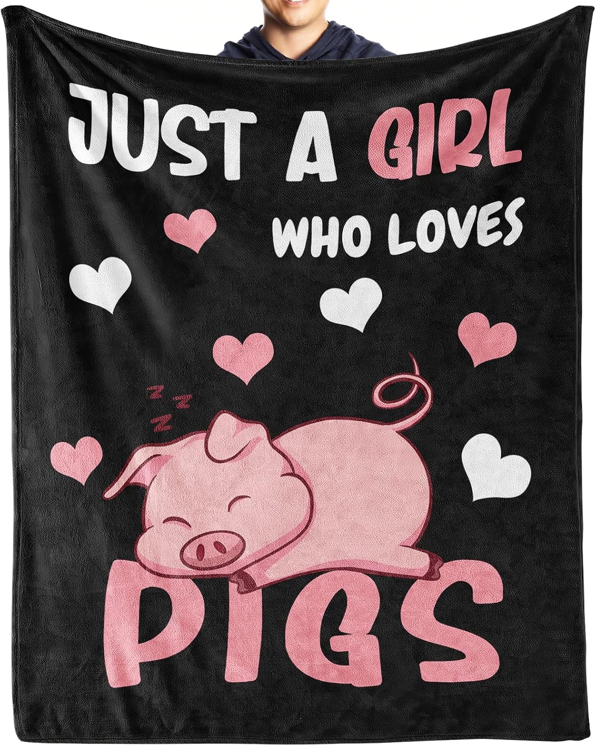 

Pig Blanket Gifts Flannel Fleece Throw Blanket Soft for Girls Boys Adults Lightweight Comfortable Warm Cute Pig Themed Blanket 100cmx150cm