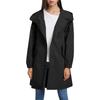 Women Solid Stripe Rain Jacket Outdoor Plus Waterproof Hooded Raincoat Windproof