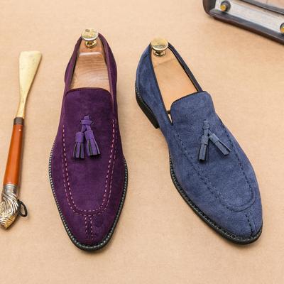 Wildlederschuhe Lässig Luxus Italienisch Weich Herren Quasten Slipper Handgefertigte Mokassins Herren Slipper Fahrschuhe Party Kleiderschuhe