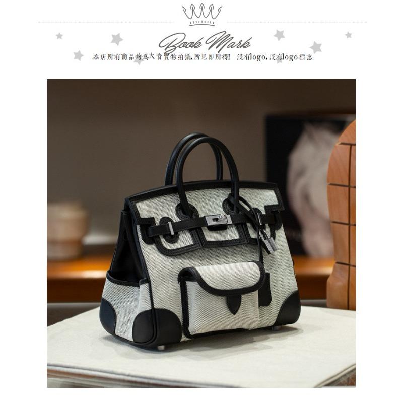 Swift Leder Spleiß Leinwand Tasche 25cm Farbabstimmung Handtasche Premium Ein Schulter Crossbody Damen Tasche