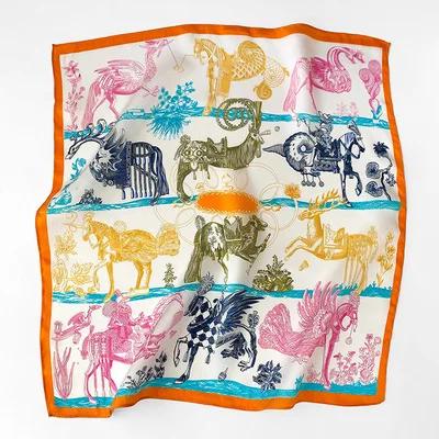 New 100% Natural Real Silk Scarf Fashion Women Summer Beach Small 53*53cm Neck Scarves Shawl Bandana Hijab Pashmina Poncho 2026