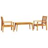 VidaXL Salon de Jardin 3 pcs, Table et Chaises avec Accoudoirs et Dossier, Ensemble de Meubles de Patio Arrière-cour 3211806
