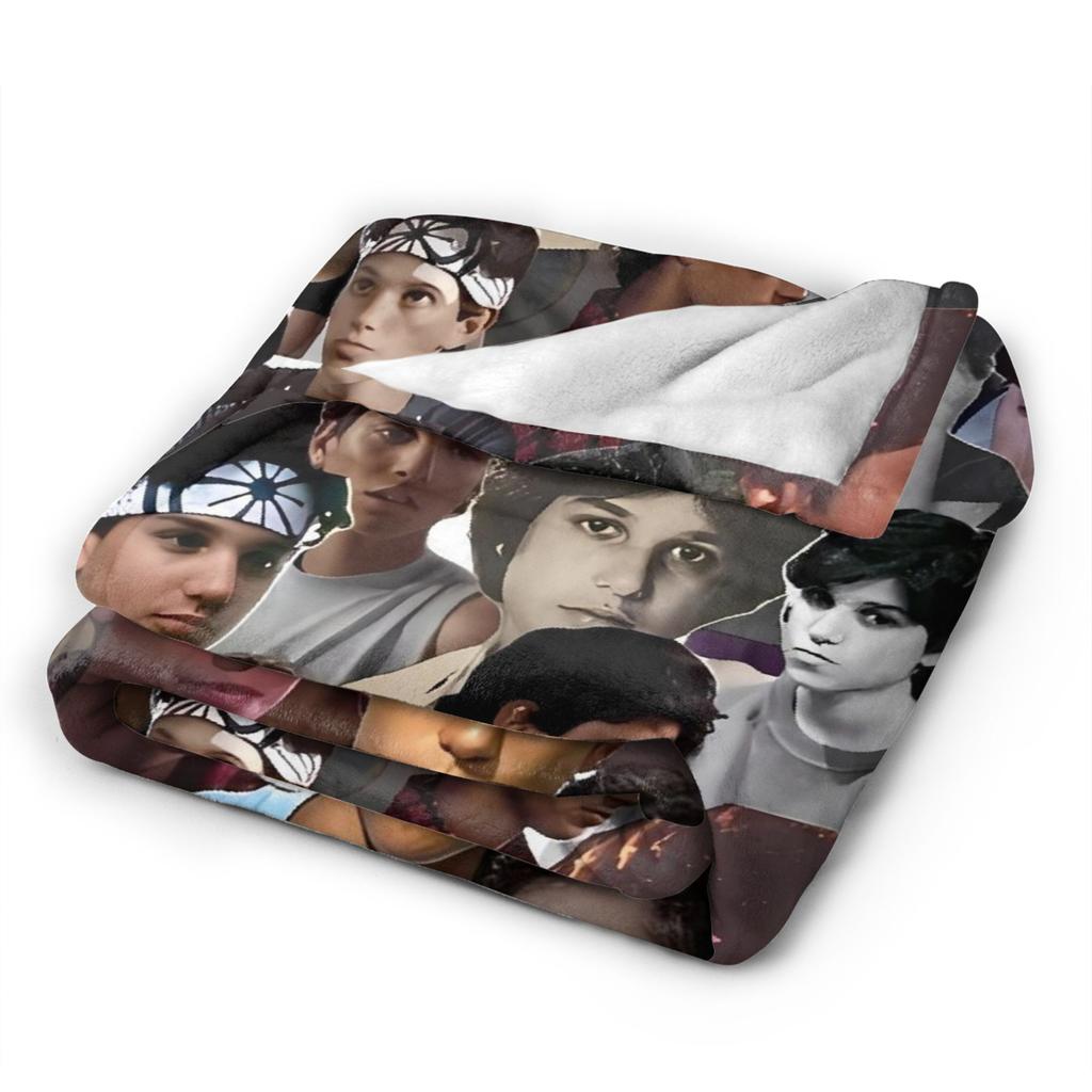 80s Ralph Macchio Limited Flannel Blanket Super Soft Throw Blanket for Couch Chair Camping Trend Bedspread Sofa Bed Cover