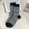 New Autumn Winter Warm Thick Stripes Socks for Women's Color Contrast Imitation Mink Plush Sweet Fluffy Socks Dropshipping