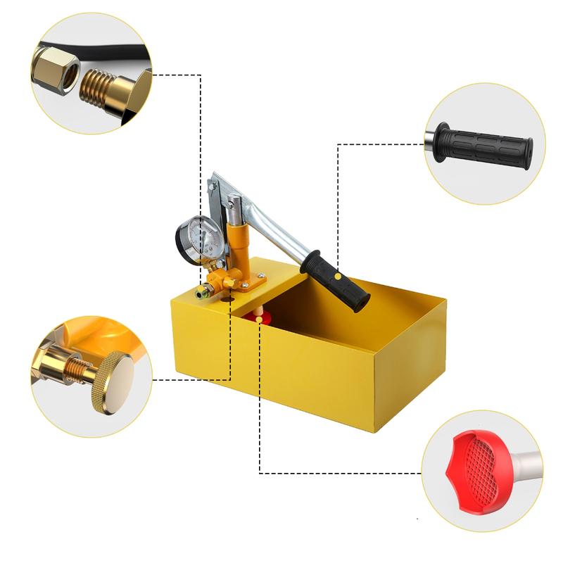16Bar Manual Hydraulic Pressure Test Pump with 1/4" 1/2" Connection 5L Water Pressure Tester Pump Water Pipe Installation Tool
