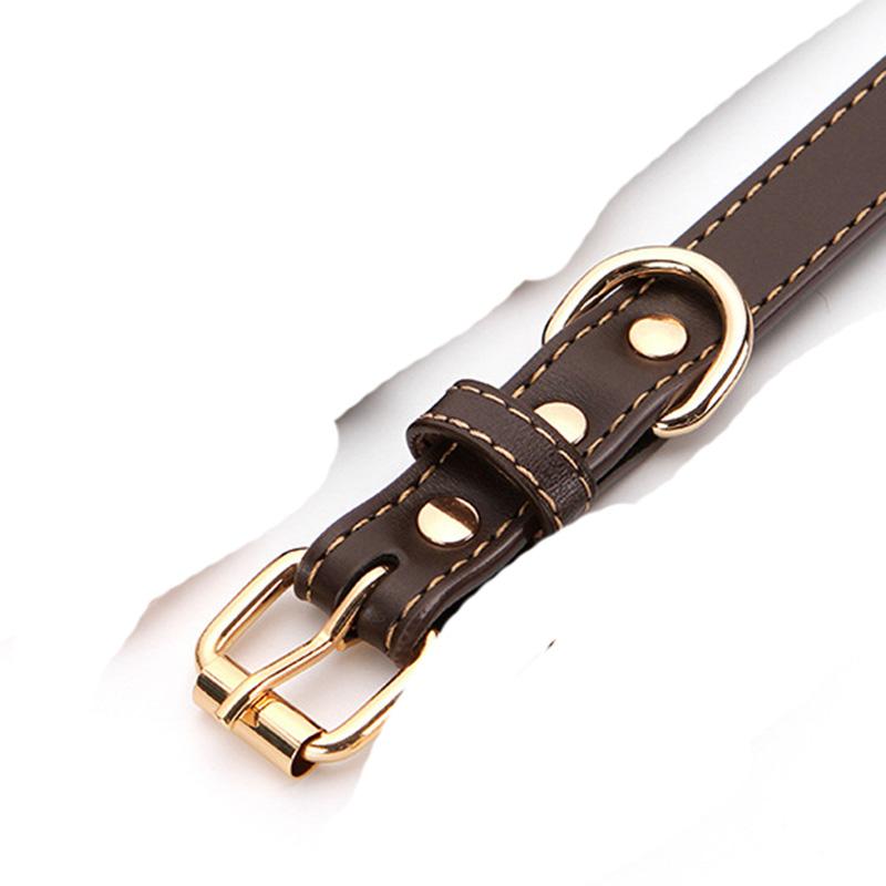 High-grade Adjustable Genuine Leather Dog Collars Pet Dog Necktie Necklace Harness For Pitbull Bull Terrier Big Dog Accessories