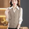Korean Women's Short Jacket  Vest Fashion Outerwear Knitted Cardigan Loose Sweater Vest