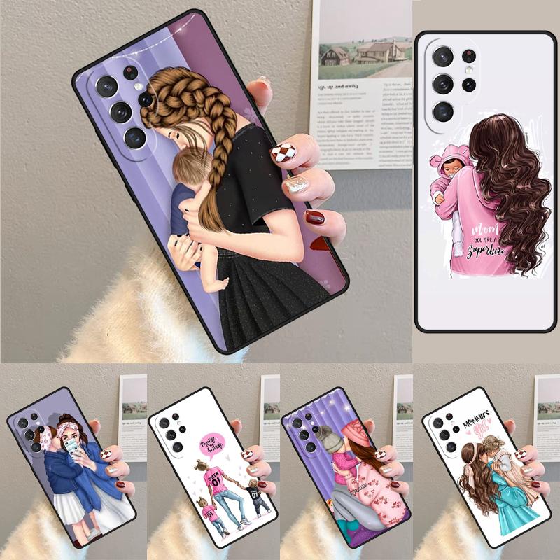 Baby Mom MUM MOTHER Girl Queen Phone Case for Samsung Galaxy Note 10 Pro S26 Ultra S23 S24 FE S25 S21 S22 PLUS Shockproof Cove