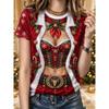 Summer Fashion Comfortable Loose Round Neck Short Sleeve Large Size T-shirt Abstract Style Role Playing 3d Pattern Women's Casual Sports T-shirt