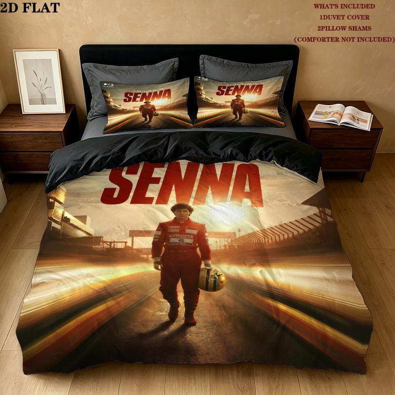 Ayrton Senna Bedding Quilt Set Quilt Cover Pillowcase Home Decoration Birthday Gift (1 * duvet cover + 2 * pillowcase, without core)