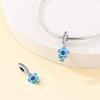 Charms Plata  Blue Flower Beads Fit Original  Bracelets Charms For Women Jewelry Diy Making Gifts