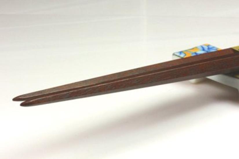 Daikokuya Edo Wooden Skillfully Carved Ironwood Pentagonal Cutting Pair Medium Chopsticks, (Slightly Thick) 1 Size 21.5cm