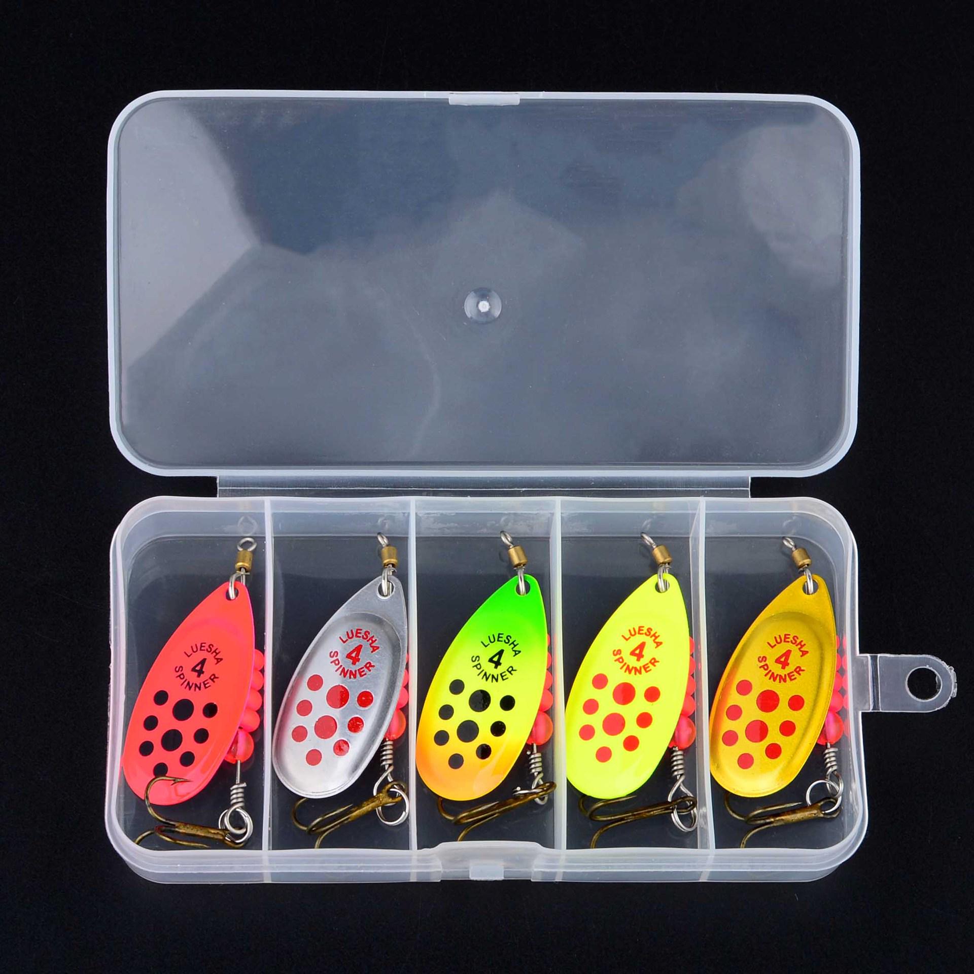 5-Piece Hand-Cranked Spinning Sequin Lure Set for Asp and Perch
