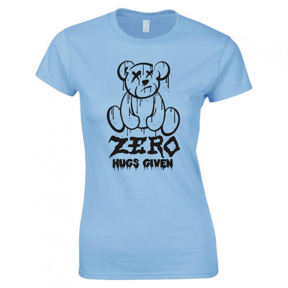 Funny Zero Hugs Given Ladies Skinny Fit TShirt S