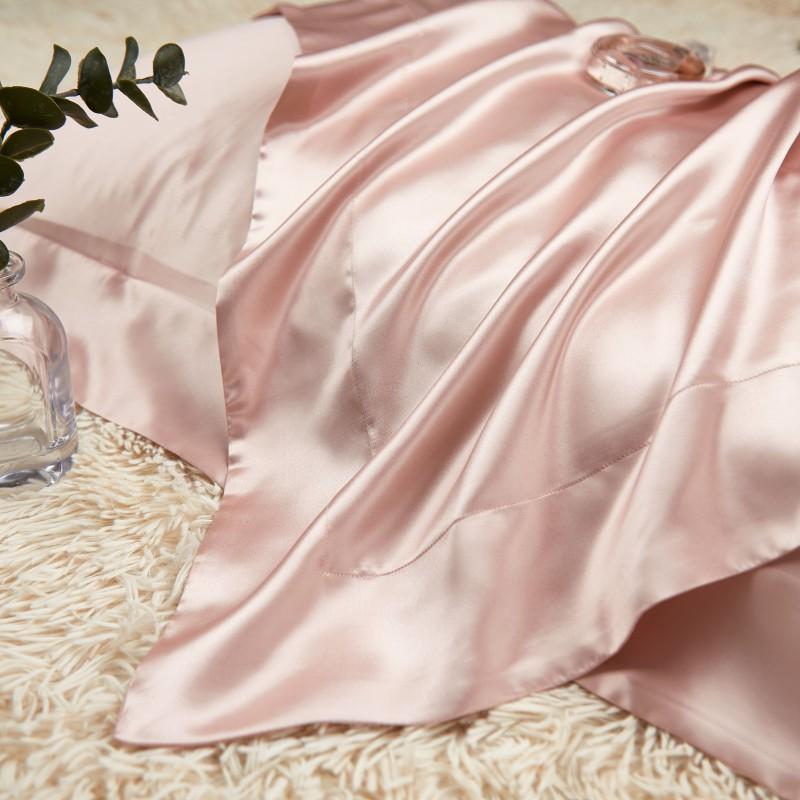 Silk Pillowcase Double-sided Silk Satin Ice Silk Pillowcase Solid Color Mulberry Silk Single Pillowcase 48x74cm【single unit】