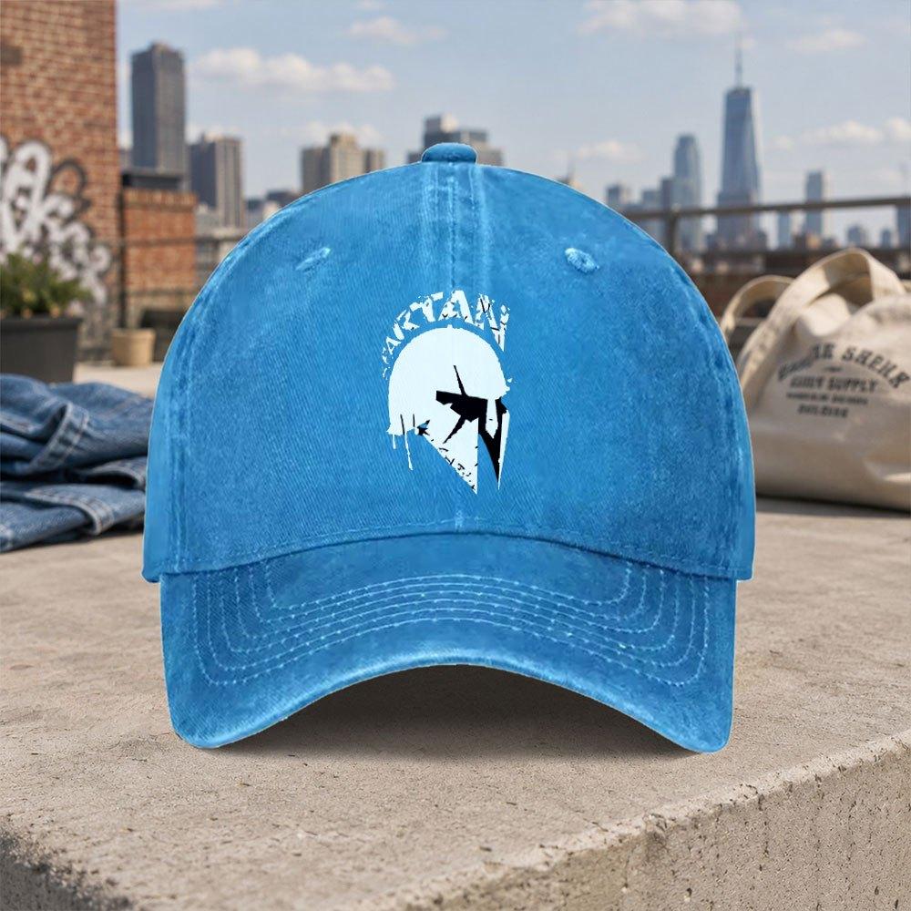 Spartan Warrior Retro Washed Baseball Cap Unisex Duckbill Hat Casual Street Style Fashion Accessory