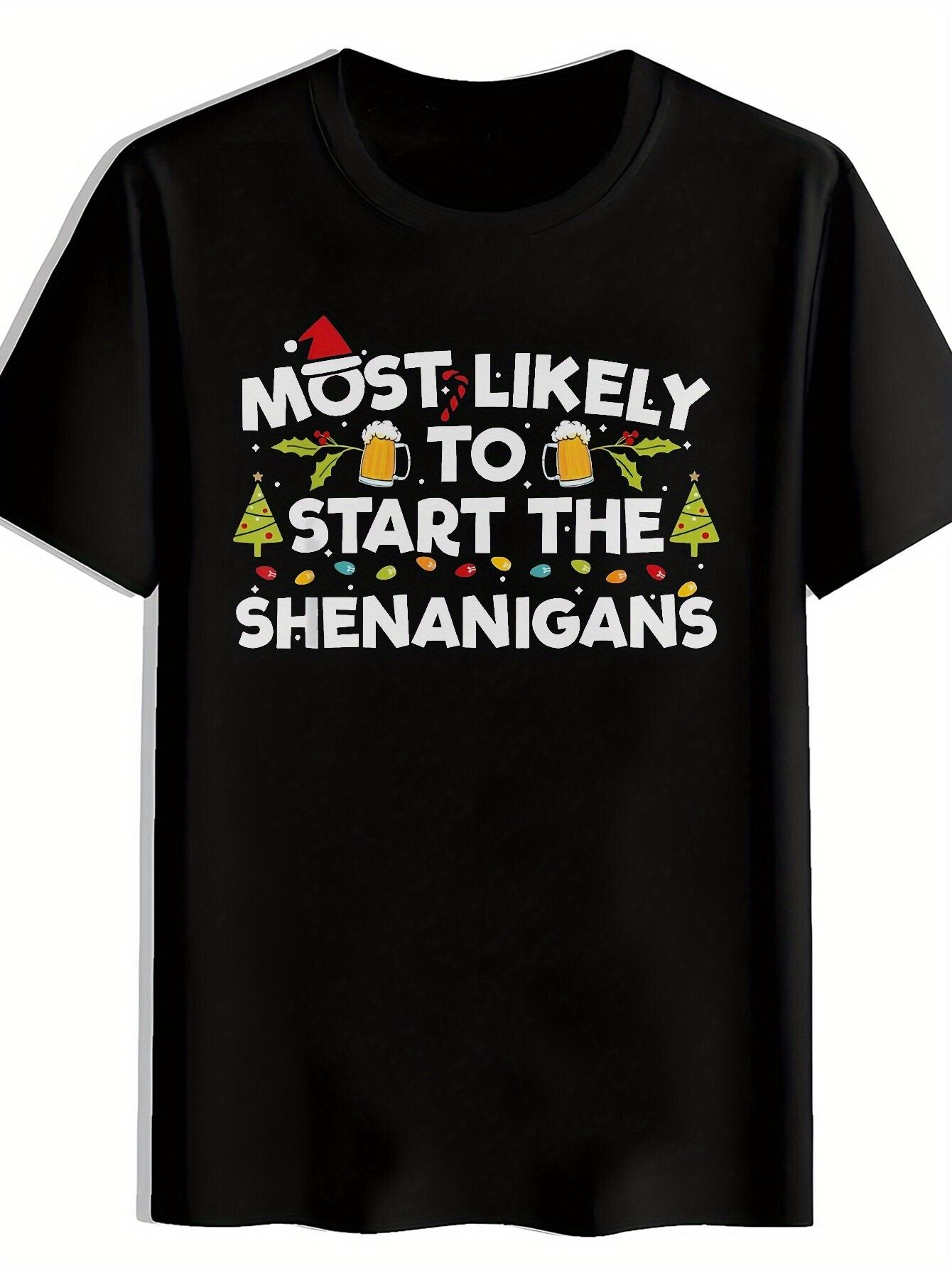 T-shirt White with Red Santa Hat Print XL