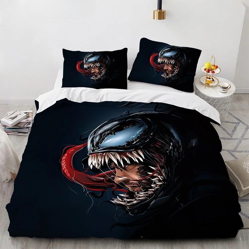 Venom Duvet Cover Pillowcase Bedding Bedroom Decoration Children Gift Adult Single Double Bed Large Sizezip Duvet Cover