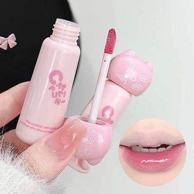 Carino Specchio Gatto Tintura Lucidalabbra Idratante Rossetto Liquido Impermeabile Lunga Durata Latte di Mandorla Rugiada Lip Tint Trucco Coreano Cosmetici