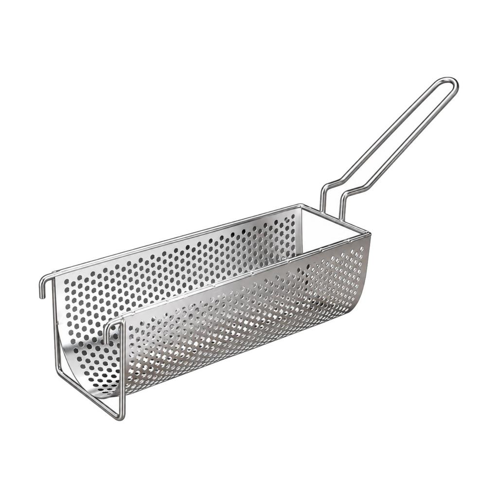 Stainless Steel Perforated Fry Basket Food-Grade Kitchen Gadget Heat-Resistant