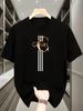 Creative Letter Print 100% Cotton Versatile Men T-shirt Summer Autumn Daily Sports Party Casual Loose Street Short-sleeve