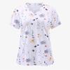 Nurse Uniforms Women Short Sleeve V-neck Floral 3D Print Nursed Working  Uniforms With Pockets Medical Uniforms