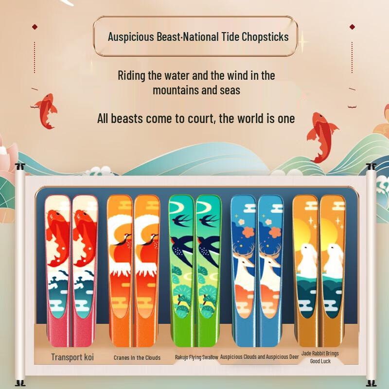 Shuangqiang Alloy Serving Chopsticks Gift Set