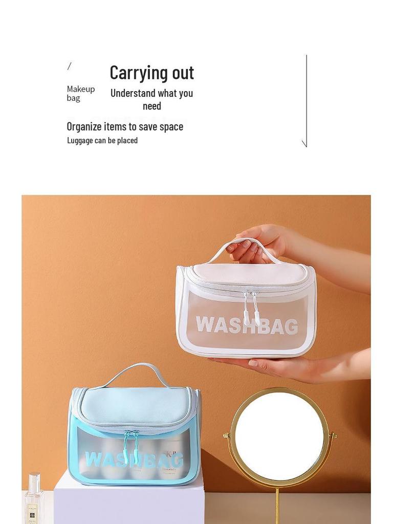 Waterproof Travel Makeup Bag Organizer with Hook - Portable Fragrance Style Handbag