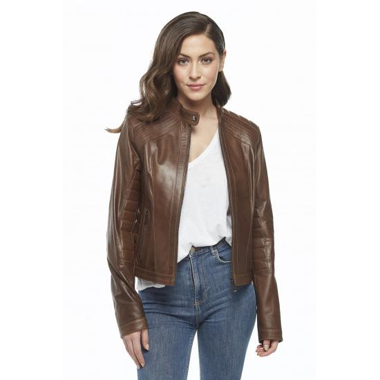 

Женские куртки Женское пальто из натуральной кожи Rosa Коричневый Regular Fit