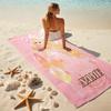 Personalized Princess Pink Gown Beach Towel Microfiber Beach Towel Thin Absorbent for Beach Swimming Yoga Bath Sports. 0910265