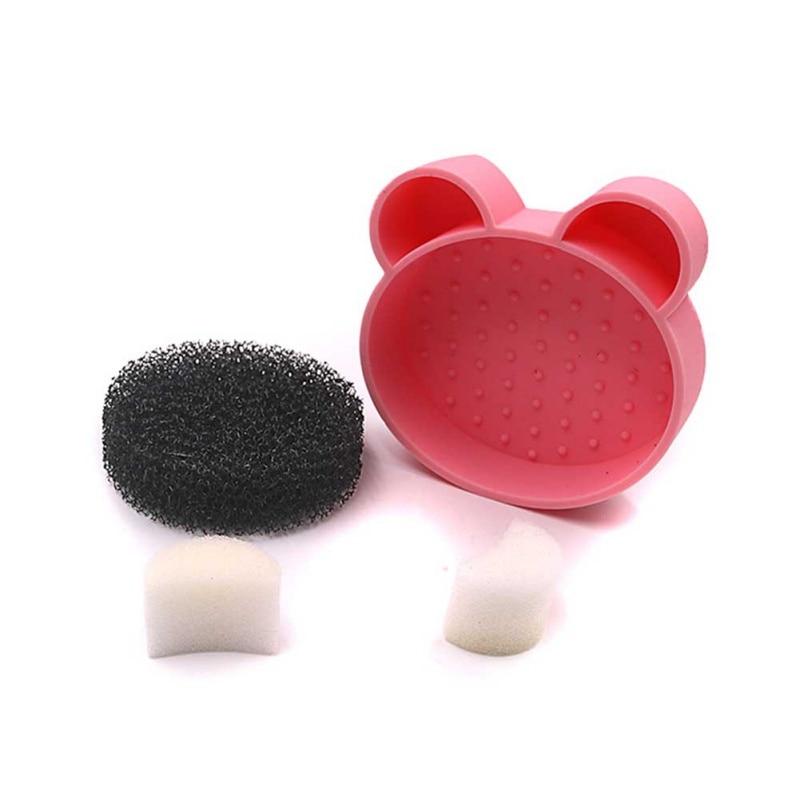 Makeup Brush Cleaner Washing Brush Pad Cleaning Mat Cosmetic Brush Cleaner Tool Scrubber Box