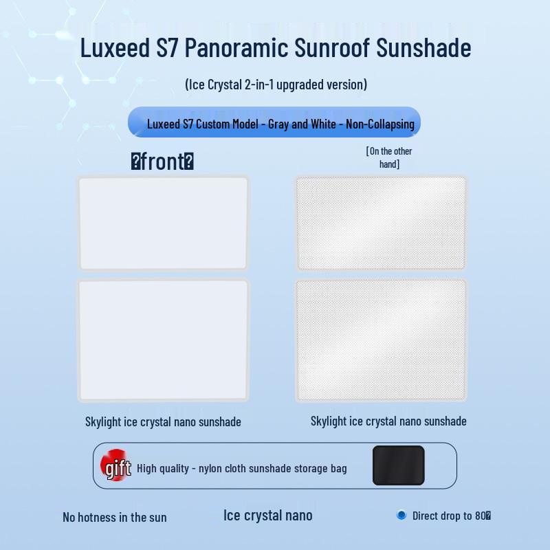 Luxeed S7 2023 Sunroof Sunshade: Ice Crystal Heat Insulation & Privacy Shield