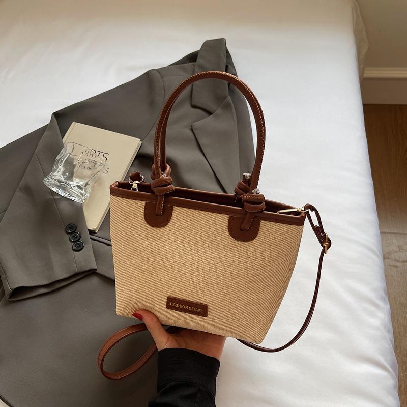 Vegetable Basket Contrasting Color Splicing Women's Summer New Lightweight Portable Shoulder Crossbody Small Square Bag