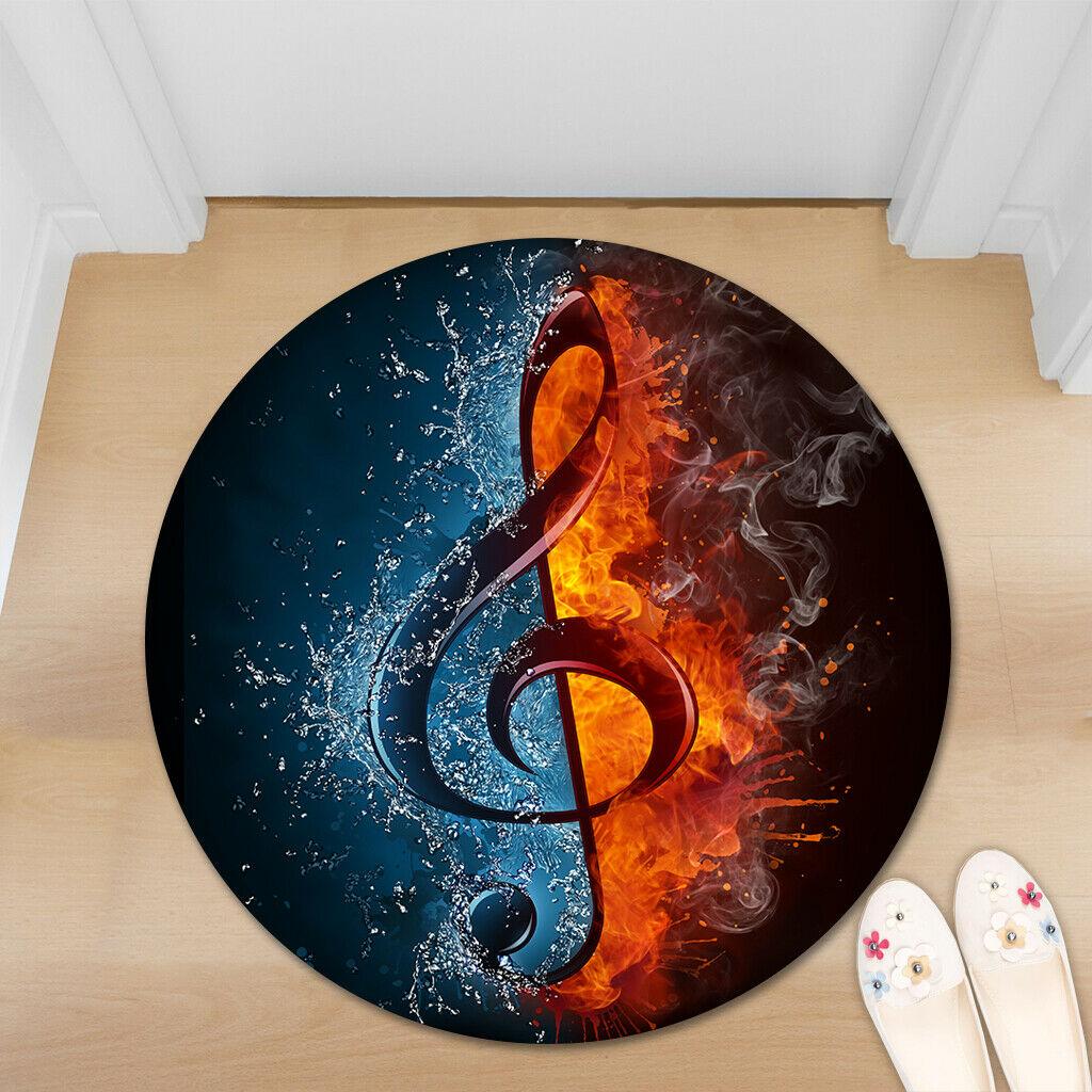 Guitar Music Non-slip Round Soft Area Rug Floor Carpet Door Mat Home Decor