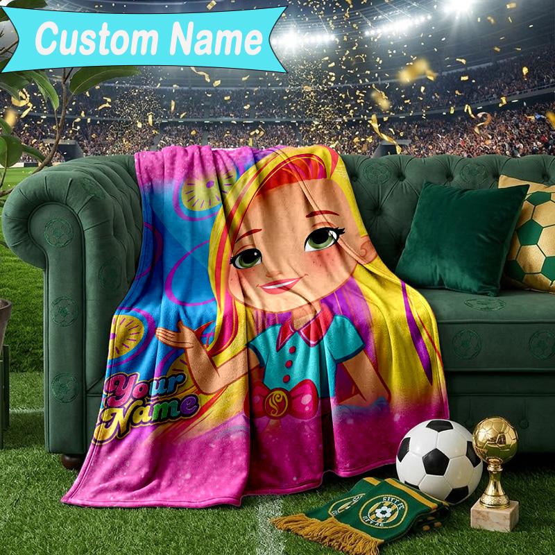 Custom Name Blanket Hair Princess Sunny Blanket Bedding Blanket for Travel, Camping, Living Rooms, Offices, Sofas, Fan Christmas gift