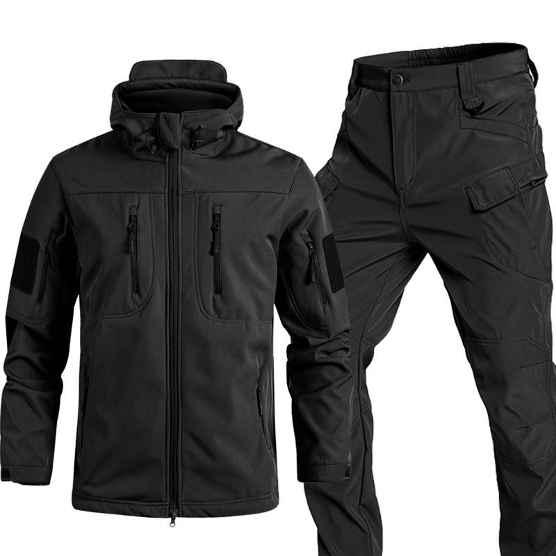 Herren Wasserdicht Winddicht Softshell Jacke Hose Set Radfahren Wandern Winter Outdoor Sportarten