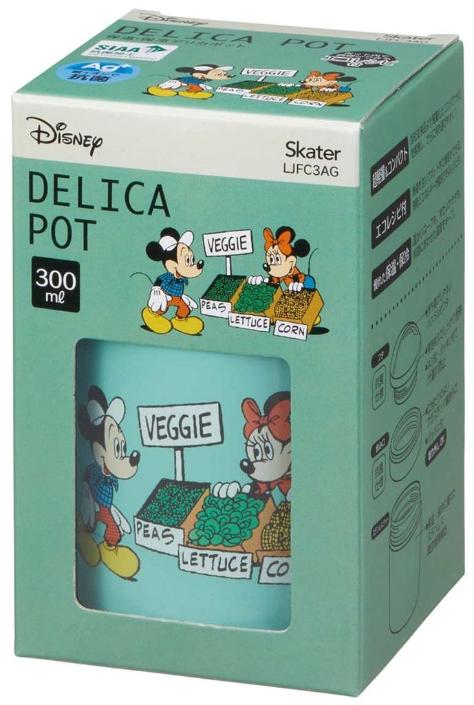 Skater Antibacterial Insulated Soup Disney Mickey Mouse Green World Jar/Pot, 300ml, Design, LJFC3AG-A