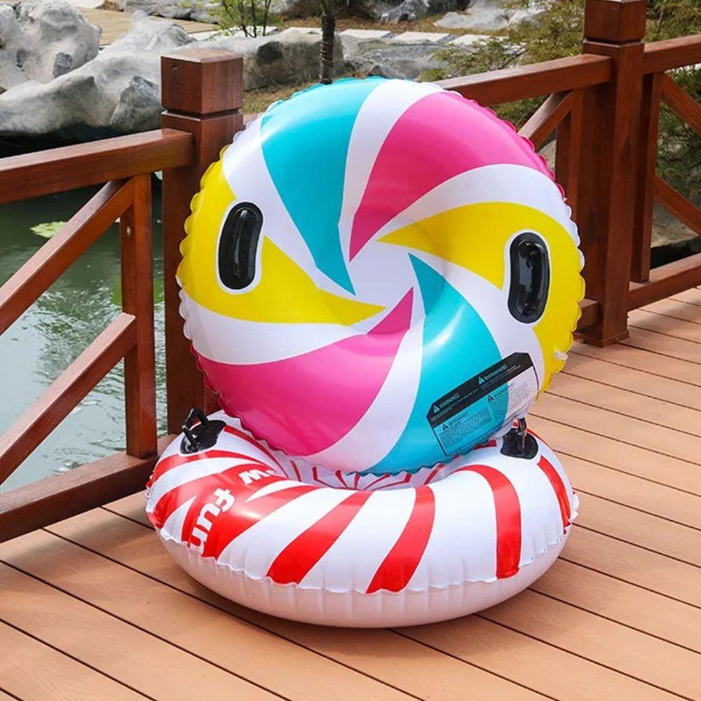 PVC Snow Sledge with Handle Sledding Tube Practical Inflatable Ski Ring  Ski Mat Toy