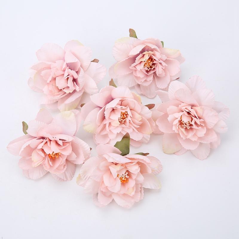 5Pcs Artificial Flowers 7.5cm Fake Flowers Heads for Home Room Dceor Garden Wedding Marriage Decoration Garland Gifts Accessory