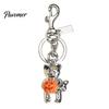 Halloween Keychain Cat Holding Pumpkin Keychain, Metal Car Key Backpack Ring Holder, Handbag Hanging Decorative Accessory Alloy