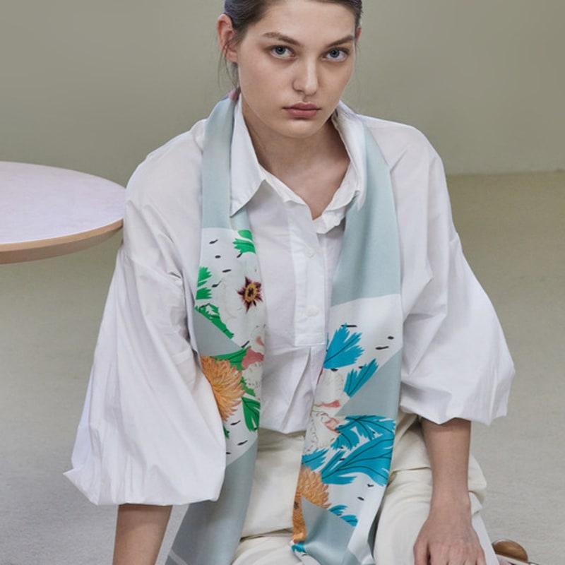 ANA MAISON Dulgi Rectangle Silk Scarf [PM-1406]