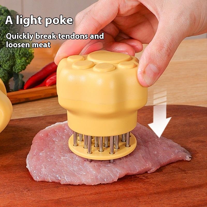 Stainless Steel Cat'S Paw Shape Meat Tenderizer Tender Meat Needle Meat Tenderizer Tool With Needle Meat Hammer Cooking Tool