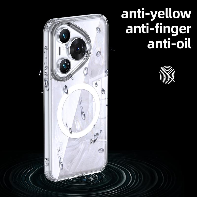 Husă acrilică Magsafe rezistentă la șocuri pentru Huawei Pura 70 Pro Plus Husă din spate cu încărcare fără fir mată transparentă pentru Huawei Pura 70 Shell No Yellowlling