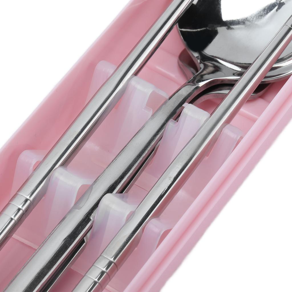 Portable Cutlery Set Stainless Steel Tableware Anti Corrosion Non Slip Anti Fading Chopsticks Spoon for Outdoor