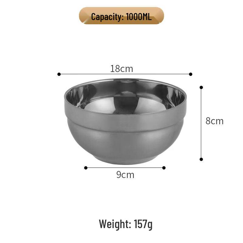 Star-Marked 304 Stainless Steel Double-Layer Anti-Scald Bowl