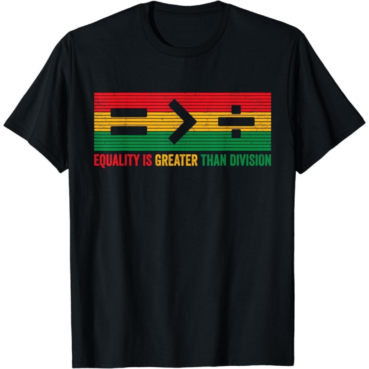 AeRosx Equality is Greater Than Division Black History Month Math T-Shirt XXXXXL разноцветный