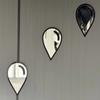 3Pcs Wall Mount Water Drop Wall Stickers Black Frame Teardrop-Shaped Mirror  Bathroom