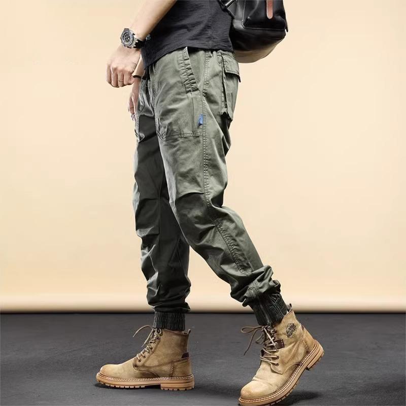 

Модные комбинезоны для мальчиков однотонные с манжетами - Весенне-летние износостойкие повседневные брюки L армия зеленый